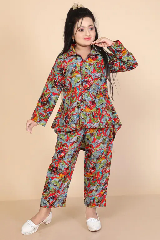 Beautiful trending Dress Winter Friendly Kids Girls Co Ords Sets 1957