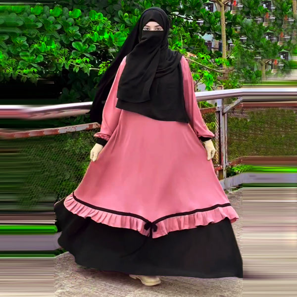 Stylish Dubai Charry Fabric New Abaya Set Borkha for women With Hijab Niqab (Total 3 Pcs ) B_625